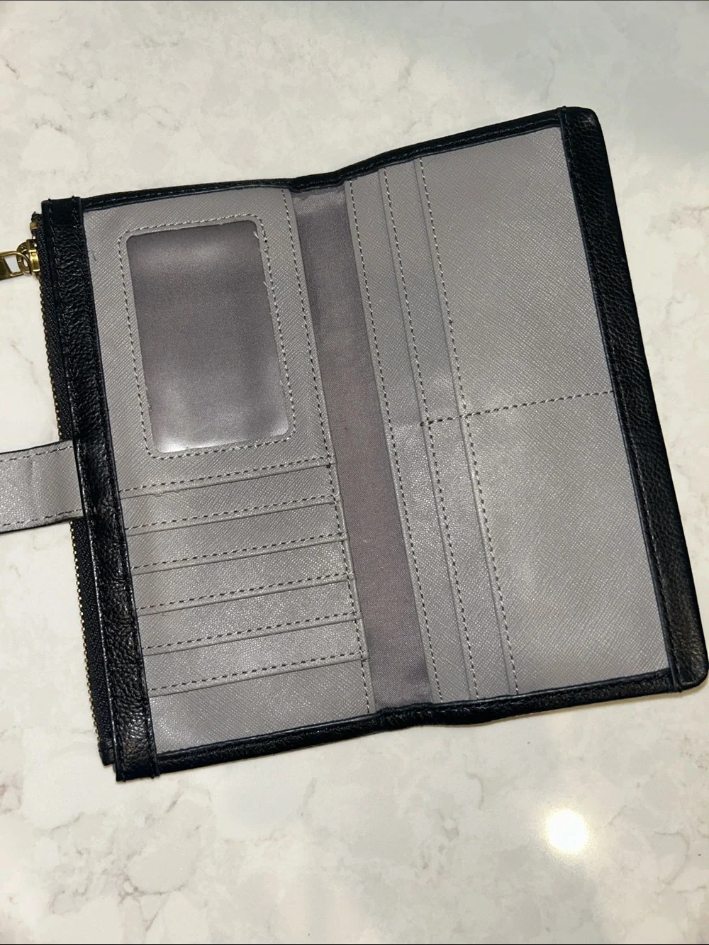 Fossil Lainie clutch wallet black leather